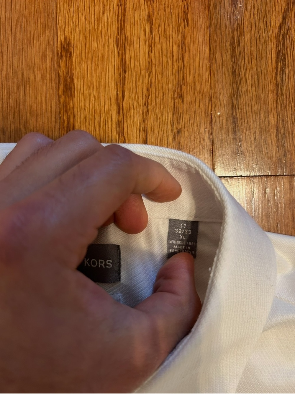 Michael Kors XL White Button Down Shirt Regular Fit Airsoft Stretch - Picture 9 of 9